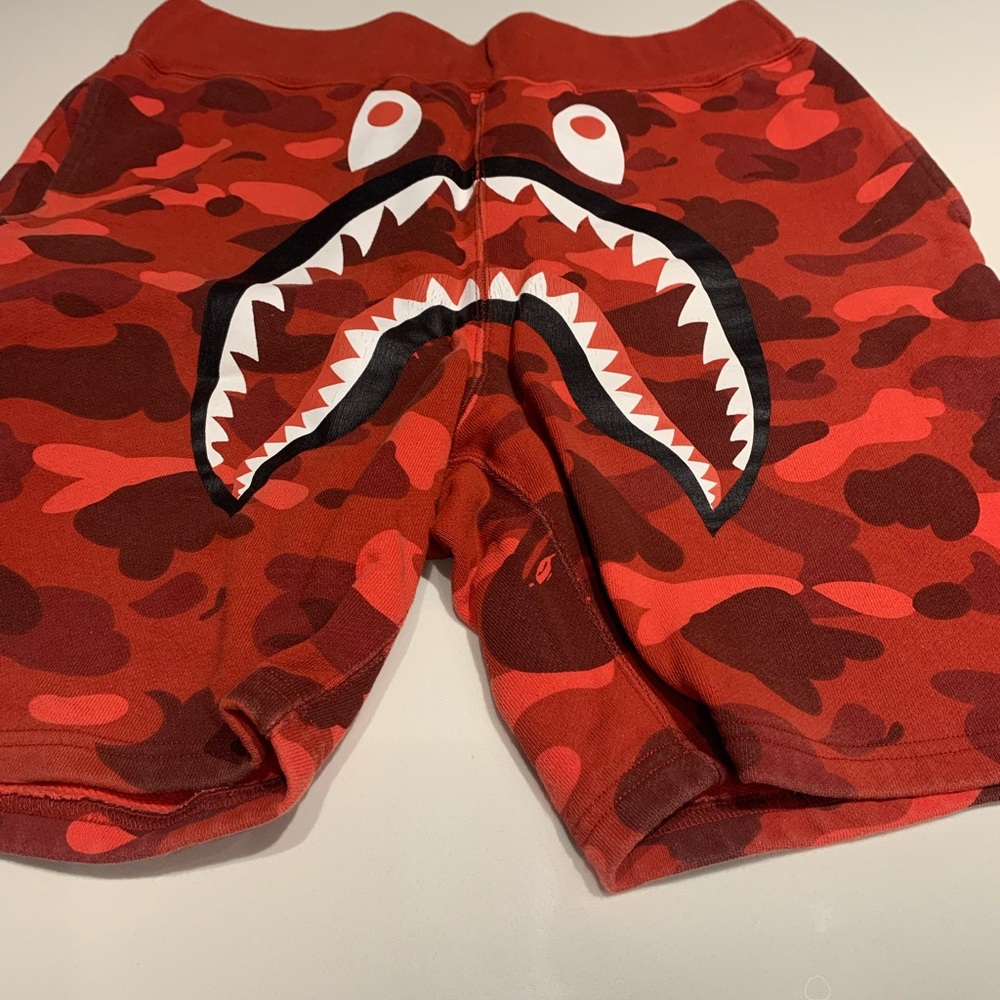 BAPE size medium red sweatshirt material shorts